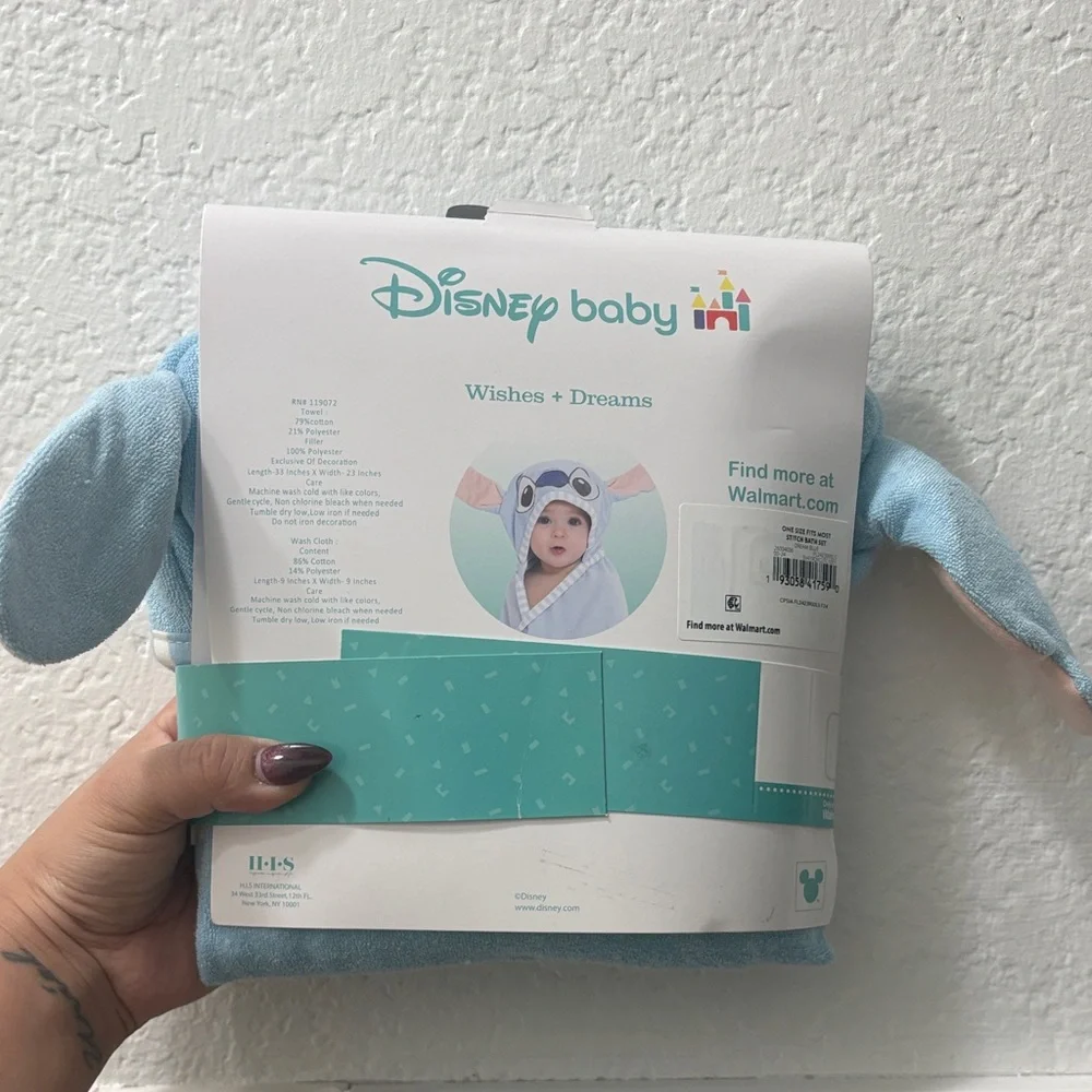 Disney Baby Blue Stitch Bath Towel Set
